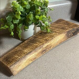 Rustic Wooden Raised Tray Natural Found Wood Pedestal Riser Tray Handcrafted